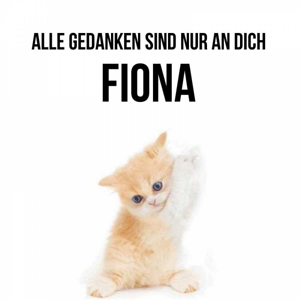 Открытка на каждый день с именем, Fiona Alle Gedanken sind nur an dich зверушки и милота Прикольная открытка с пожеланием онлайн скачать бесплатно 