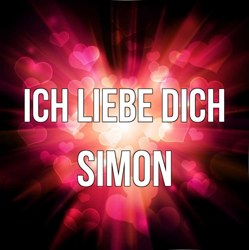 Открытка на каждый день с именем, Simon Ich liebe dich рамочка 1 Прикольная открытка с пожеланием онлайн скачать бесплатно 