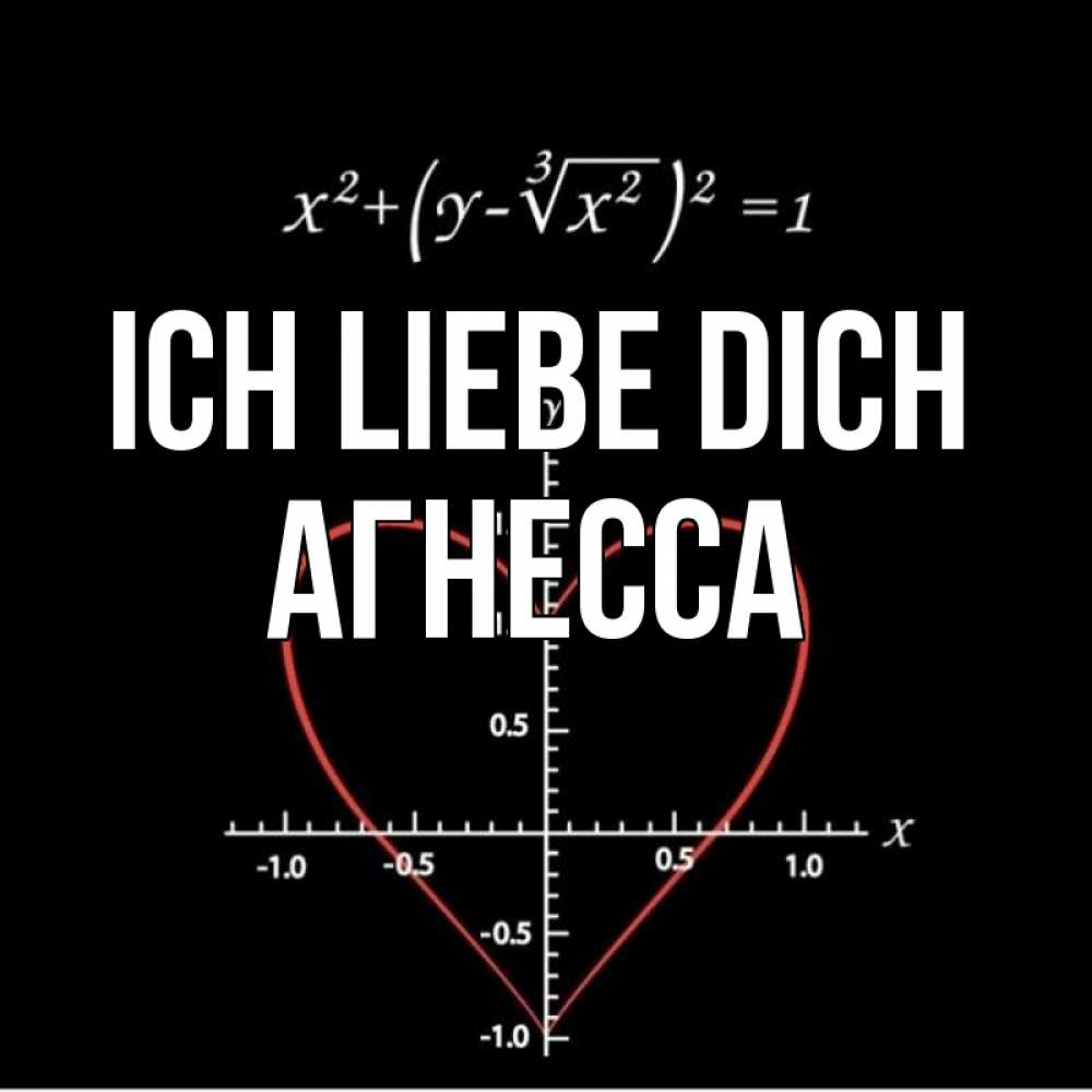 Открытка на каждый день с именем, Агнесса Ich liebe dich сердечная формула Прикольная открытка с пожеланием онлайн скачать бесплатно 