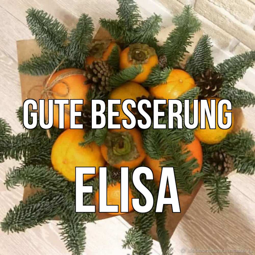 Открытка на каждый день с именем, Elisa Gute Besserung апельсины и хурьма Прикольная открытка с пожеланием онлайн скачать бесплатно 