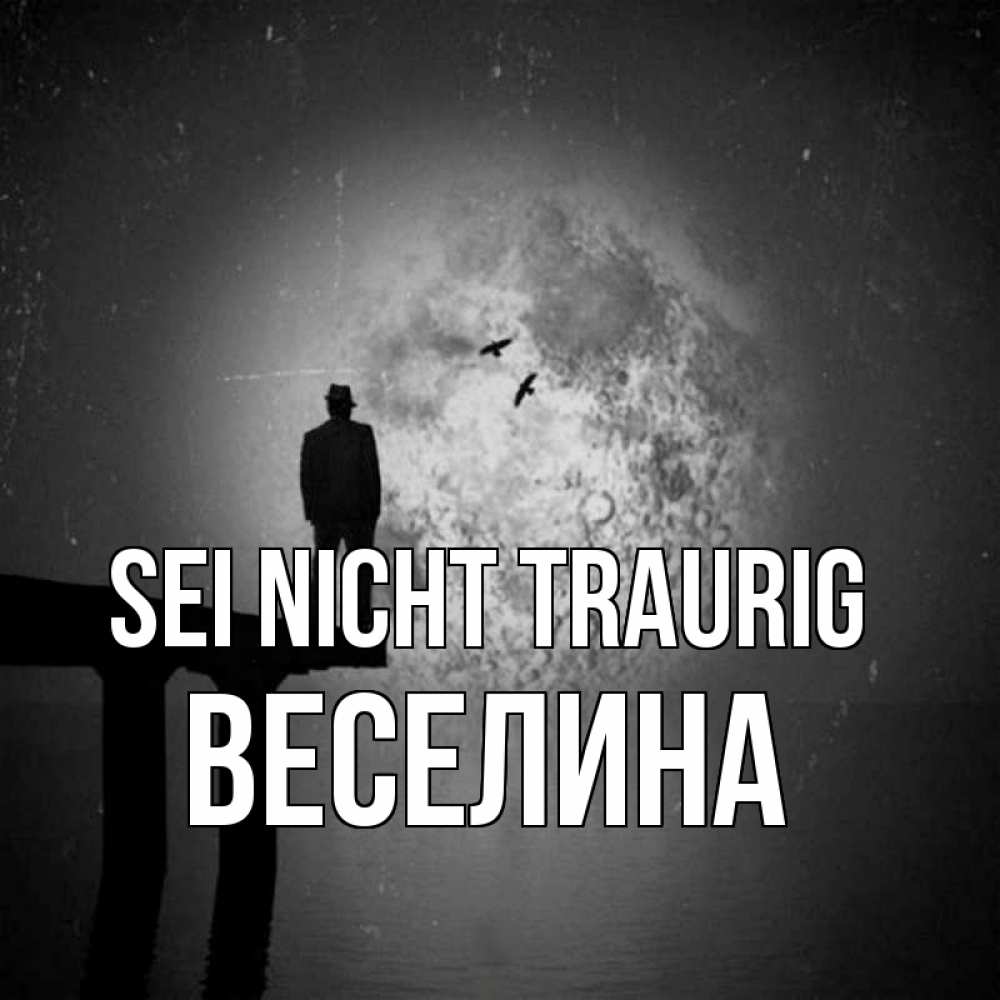 Открытка на каждый день с именем, Веселина Sei nicht traurig мужчина на мосту Прикольная открытка с пожеланием онлайн скачать бесплатно 