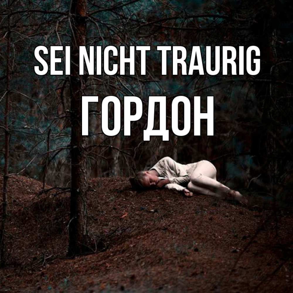 Открытка на каждый день с именем, Гордон Sei nicht traurig лес Прикольная открытка с пожеланием онлайн скачать бесплатно 