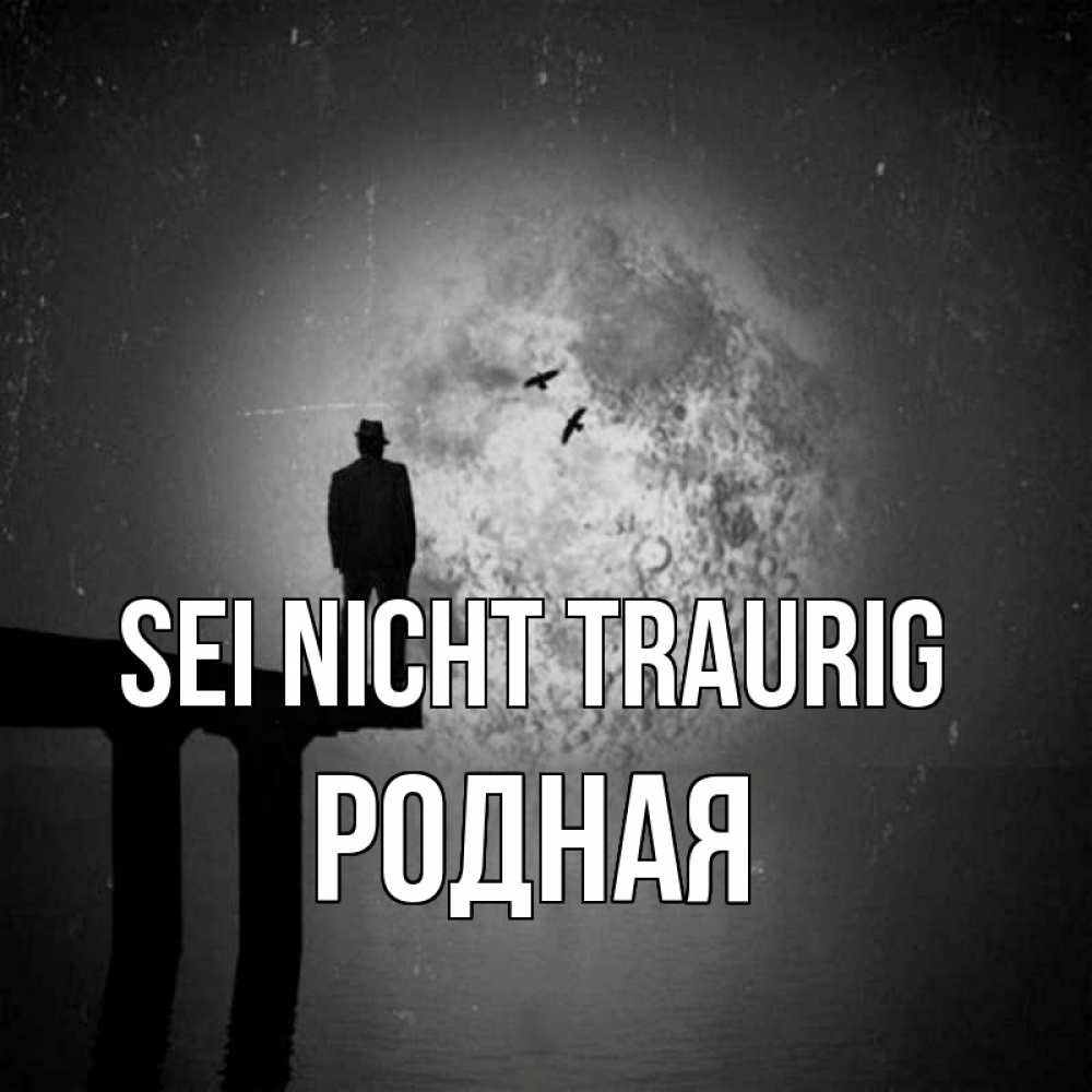 Открытка на каждый день с именем, Родная Sei nicht traurig мужчина на мосту Прикольная открытка с пожеланием онлайн скачать бесплатно 