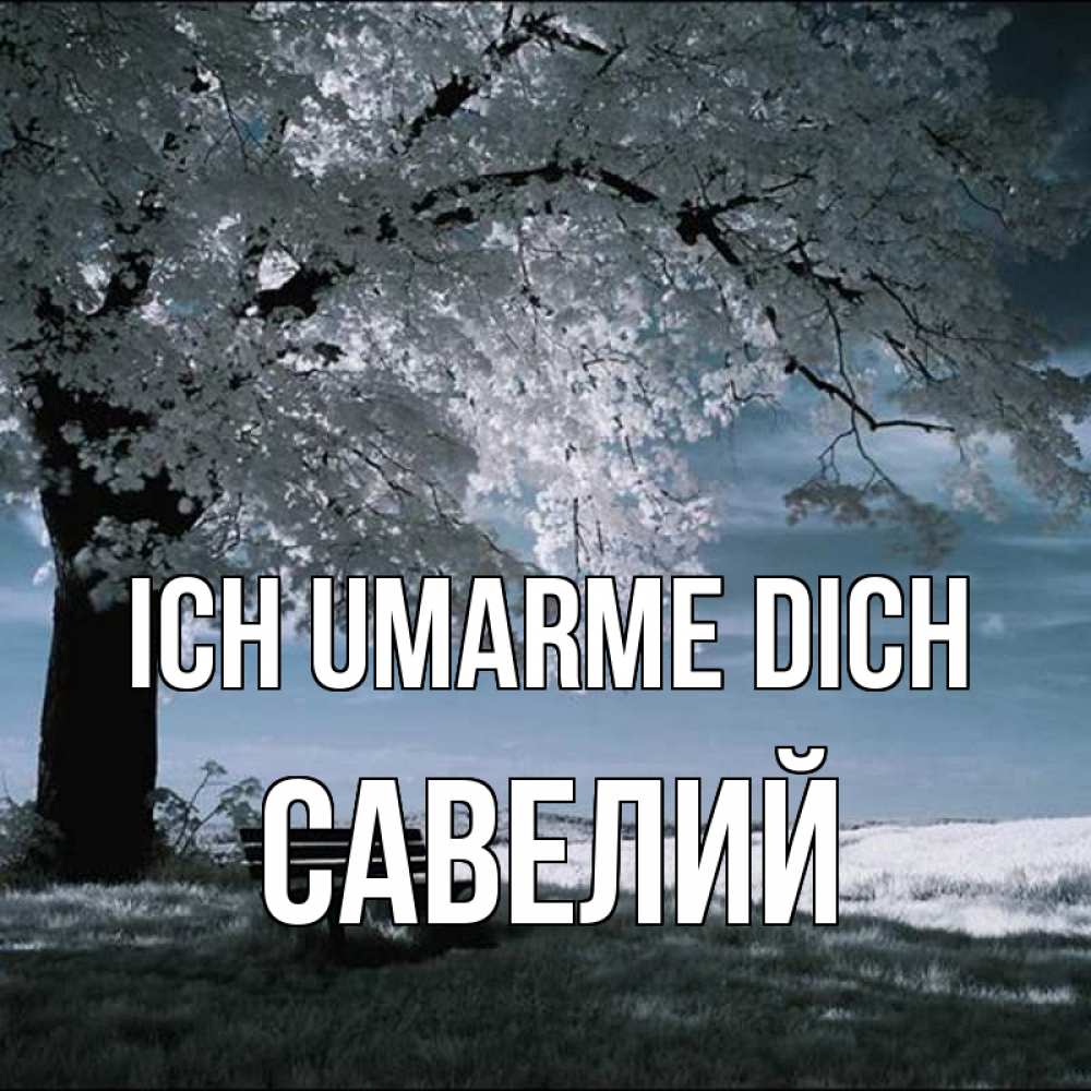 Открытка на каждый день с именем, Савелий Ich umarme dich дерево Прикольная открытка с пожеланием онлайн скачать бесплатно 