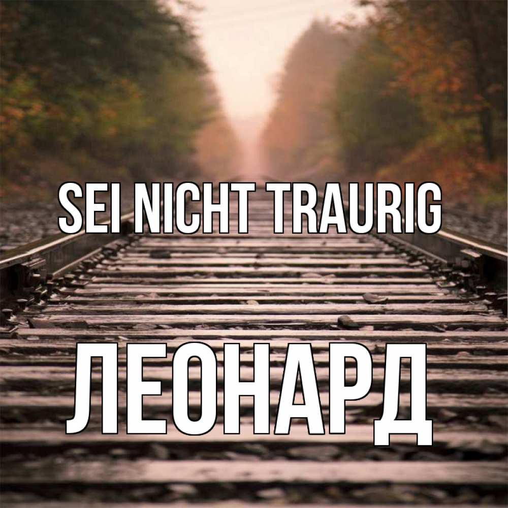 Открытка на каждый день с именем, Леонард Sei nicht traurig лес и железная дорога Прикольная открытка с пожеланием онлайн скачать бесплатно 