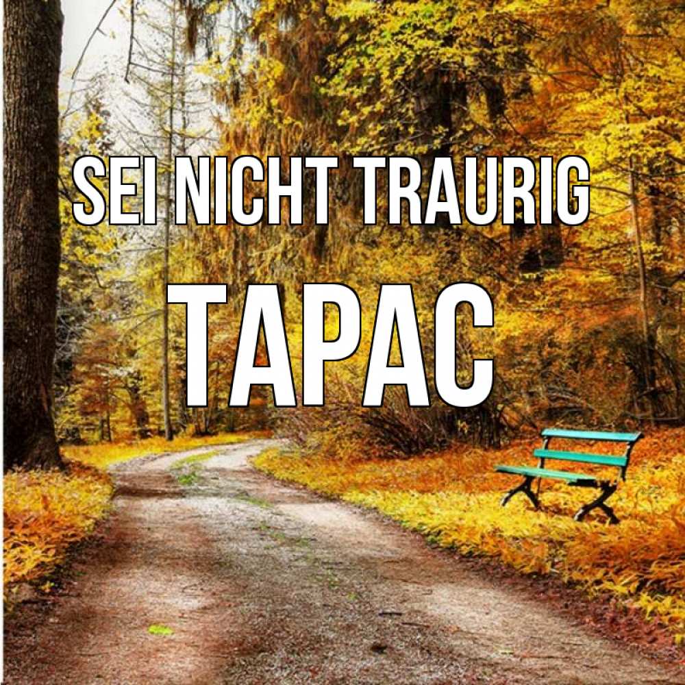 Открытка на каждый день с именем, Тарас Sei nicht traurig зеленая лавочка Прикольная открытка с пожеланием онлайн скачать бесплатно 