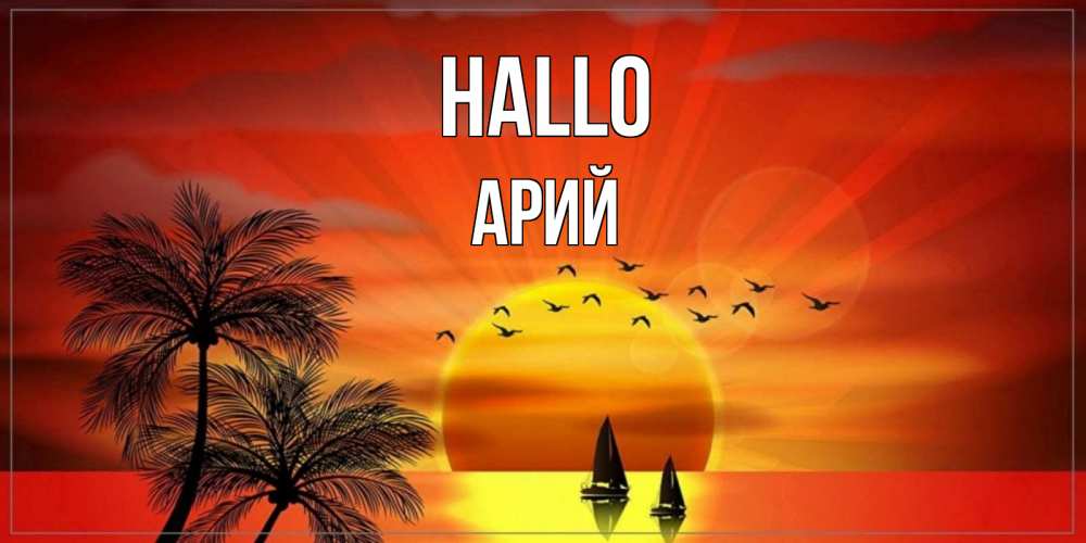 Открытка на каждый день с именем, Арий Hallo привет Прикольная открытка с пожеланием онлайн скачать бесплатно 