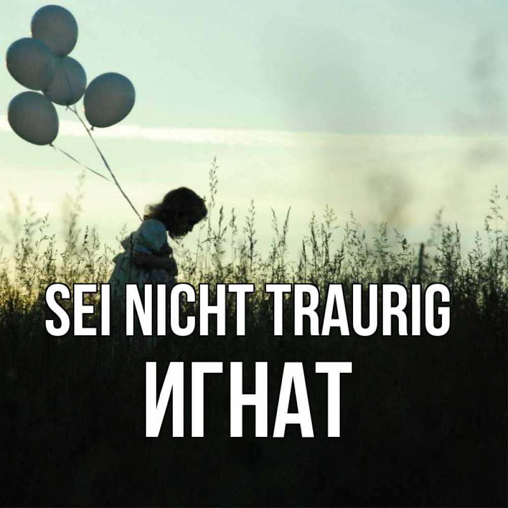 Открытка на каждый день с именем, Игнат Sei nicht traurig ребенок Прикольная открытка с пожеланием онлайн скачать бесплатно 