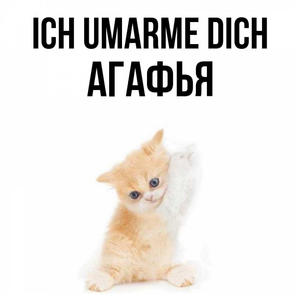 Открытка на каждый день с именем, Агафья Ich umarme dich я хочу очень скорее обнимаешек Прикольная открытка с пожеланием онлайн скачать бесплатно 