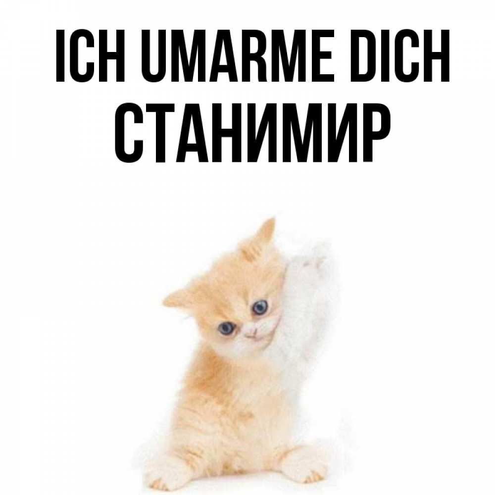 Открытка на каждый день с именем, Станимир Ich umarme dich я хочу очень скорее обнимаешек Прикольная открытка с пожеланием онлайн скачать бесплатно 