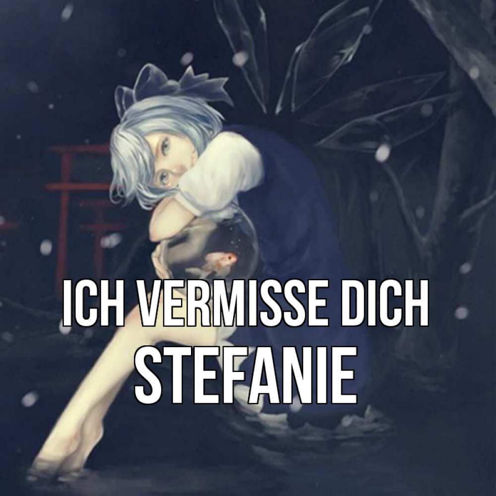Открытка на каждый день с именем, Stefanie Ich vermisse dich рыбка в аквариуме Прикольная открытка с пожеланием онлайн скачать бесплатно 