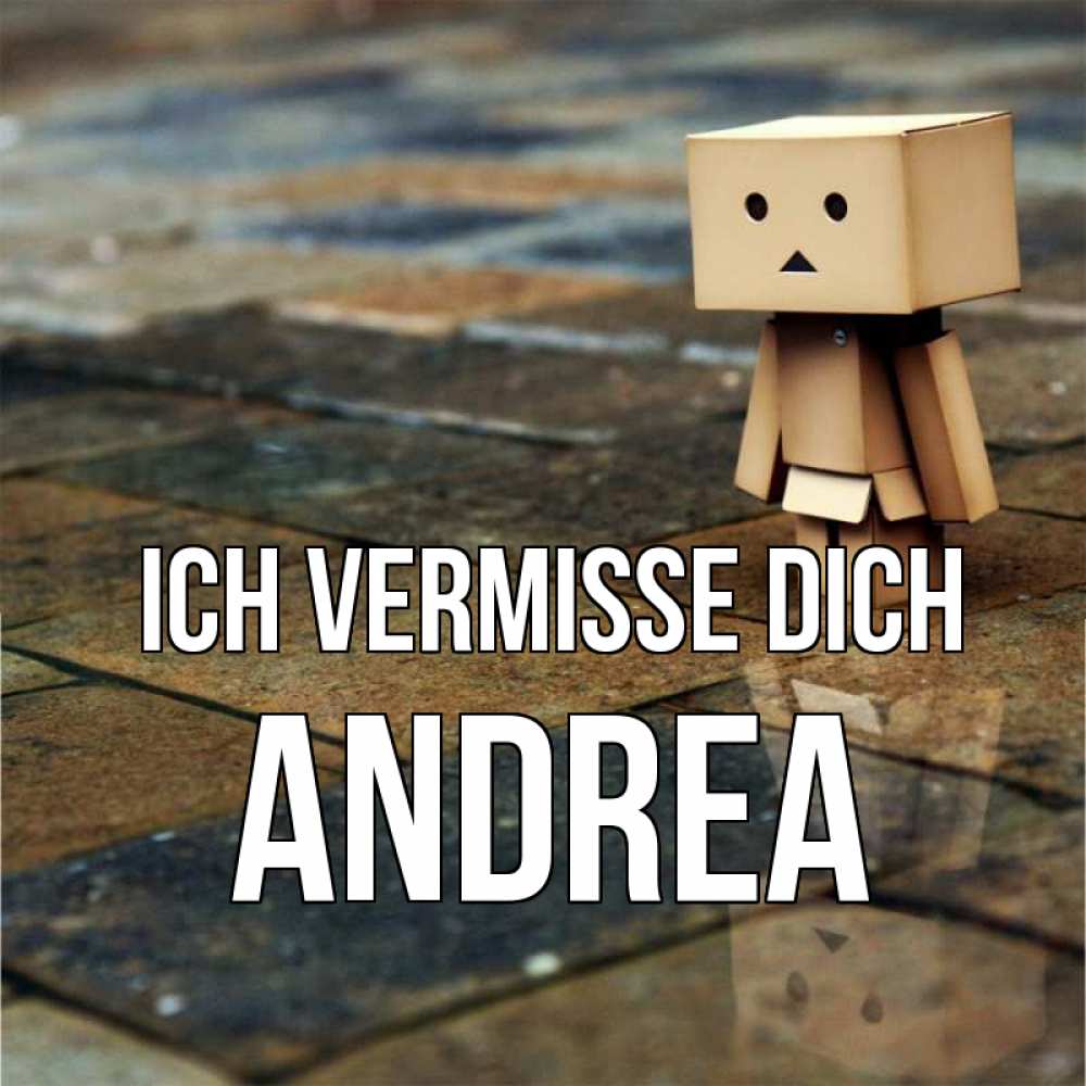Открытка на каждый день с именем, Andrea Ich vermisse dich куколка из картона в стиле майнкрафт Прикольная открытка с пожеланием онлайн скачать бесплатно 