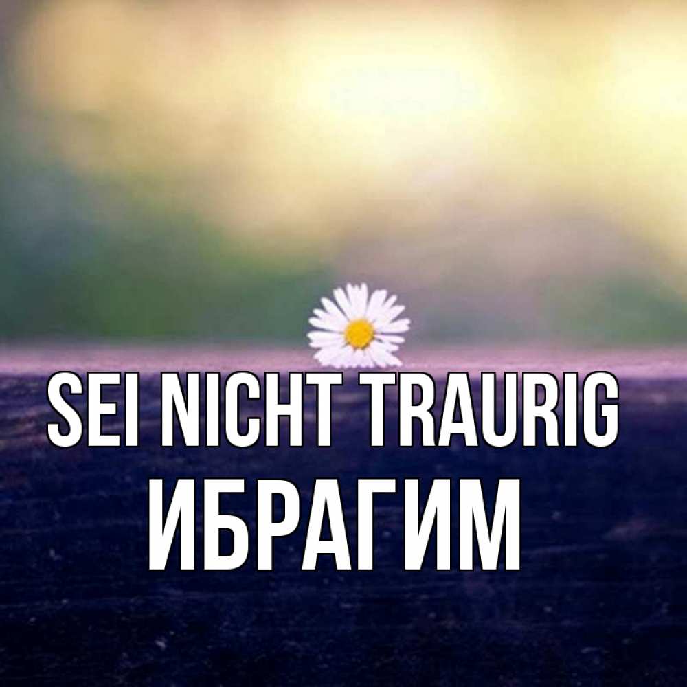 Открытка на каждый день с именем, Ибрагим Sei nicht traurig красота Прикольная открытка с пожеланием онлайн скачать бесплатно 