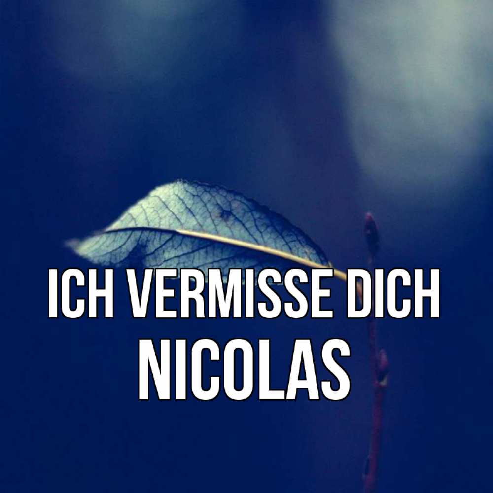 Открытка на каждый день с именем, Nicolas Ich vermisse dich одна ветка 1 Прикольная открытка с пожеланием онлайн скачать бесплатно 