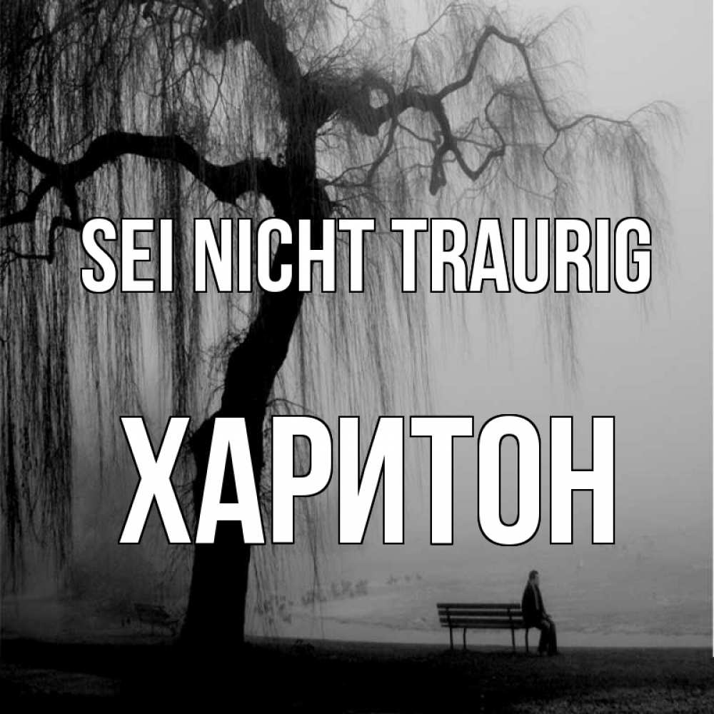 Открытка на каждый день с именем, Харитон Sei nicht traurig висящие ветки дерева и лавочка под деревом Прикольная открытка с пожеланием онлайн скачать бесплатно 