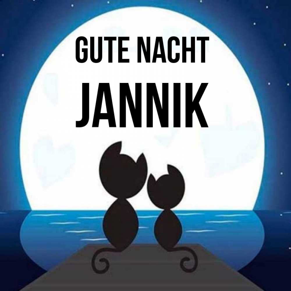 Открытка на каждый день с именем, Jannik Gute Nacht луна море мост Прикольная открытка с пожеланием онлайн скачать бесплатно 