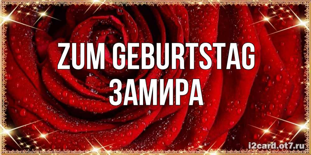 Открытка на каждый день с именем, Замира Zum Geburtstag роса на розе блестящая в лучах солнца Прикольная открытка с пожеланием онлайн скачать бесплатно 