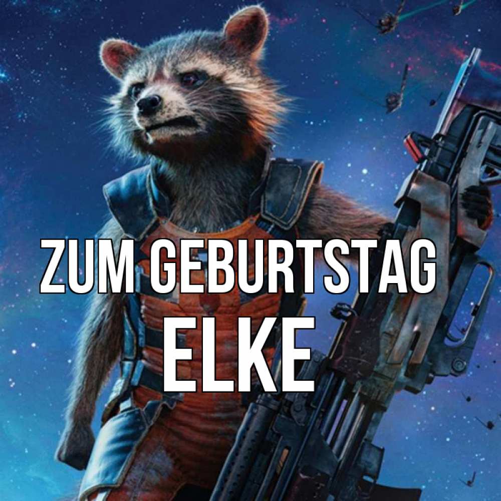 Открытка на каждый день с именем, Elke Zum Geburtstag реактивный Рокета Прикольная открытка с пожеланием онлайн скачать бесплатно 