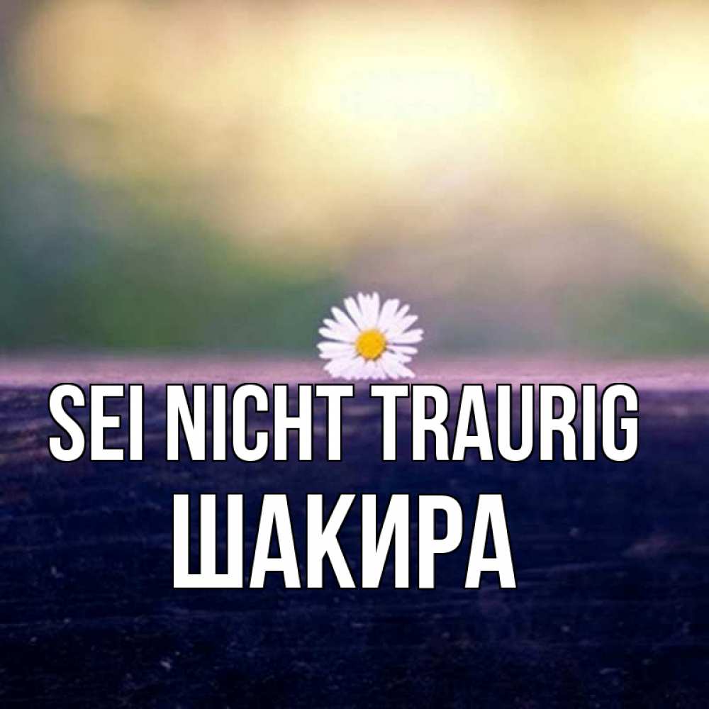 Открытка на каждый день с именем, Шакира Sei nicht traurig красота Прикольная открытка с пожеланием онлайн скачать бесплатно 