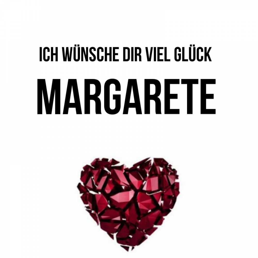 Открытка на каждый день с именем, Margarete Ich wünsche dir viel Glück бордовое из кристаллов  1 Прикольная открытка с пожеланием онлайн скачать бесплатно 