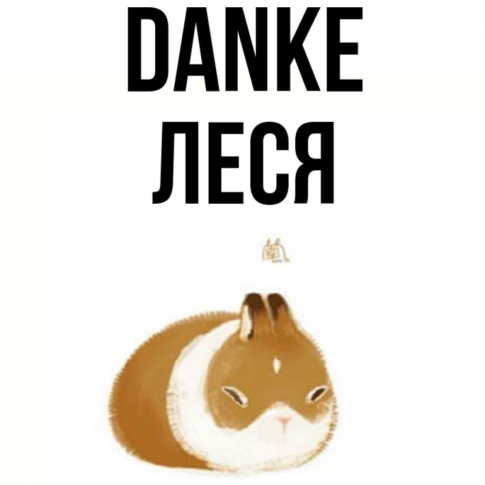 Открытка на каждый день с именем, Леся Danke коричнево белый домашний питомец Прикольная открытка с пожеланием онлайн скачать бесплатно 