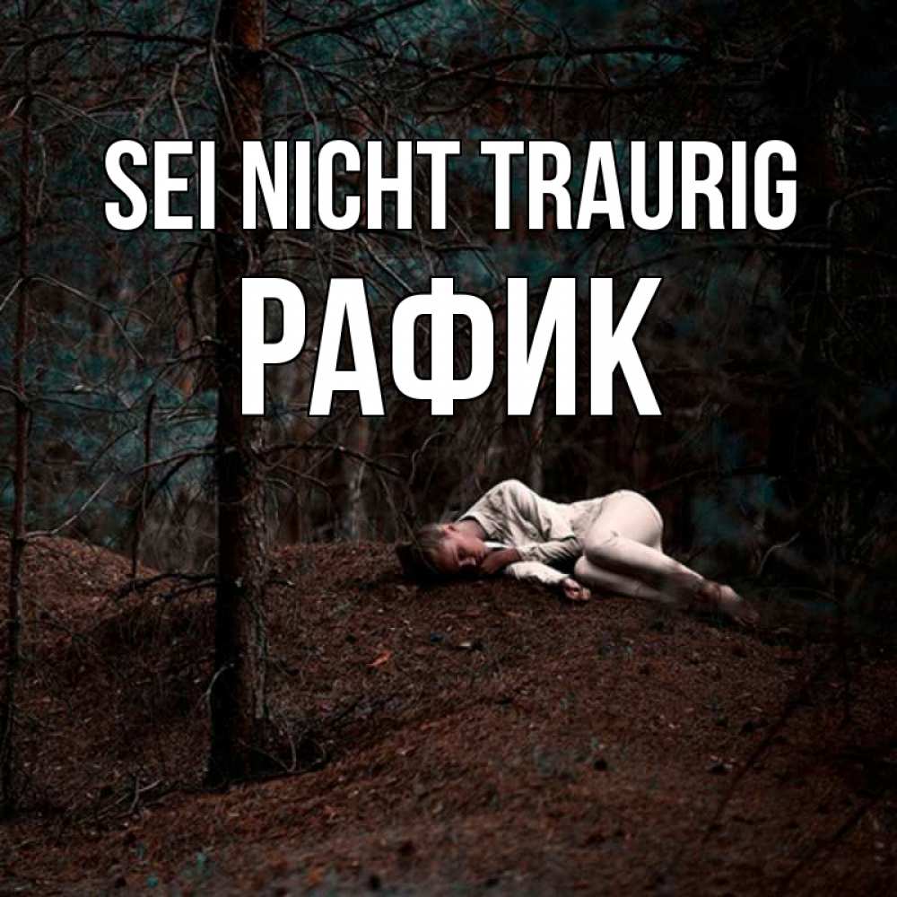 Открытка на каждый день с именем, Рафик Sei nicht traurig лес Прикольная открытка с пожеланием онлайн скачать бесплатно 
