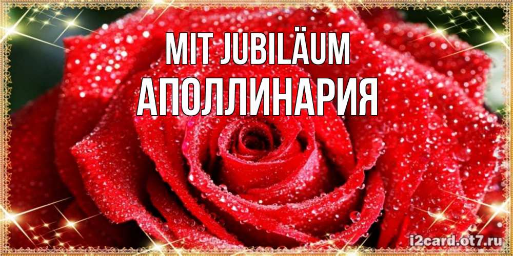 Открытка на каждый день с именем, Аполлинария Mit Jubiläum роса и роза. открытка с красивой розой Прикольная открытка с пожеланием онлайн скачать бесплатно 