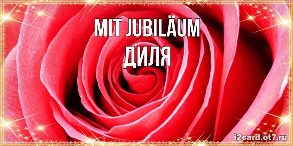 Открытка на каждый день с именем, Диля Mit Jubiläum розовая роза очень крупный бутон Прикольная открытка с пожеланием онлайн скачать бесплатно 