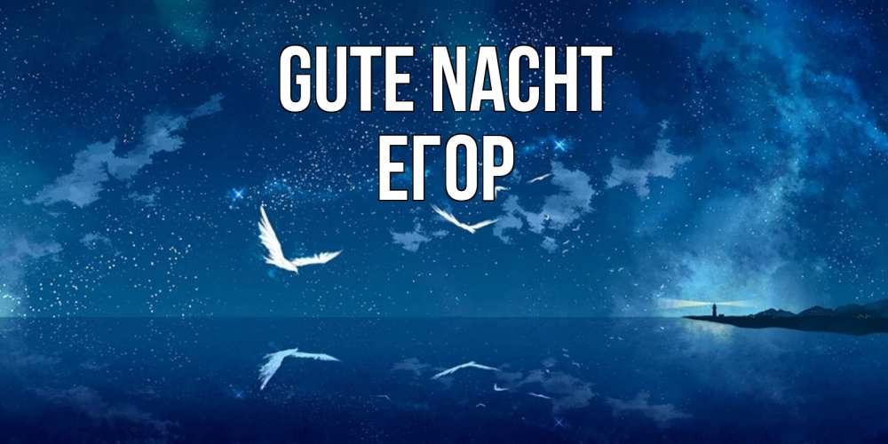 Открытка на каждый день с именем, Егор Gute Nacht птицы летят на фоне ночного неба Прикольная открытка с пожеланием онлайн скачать бесплатно 