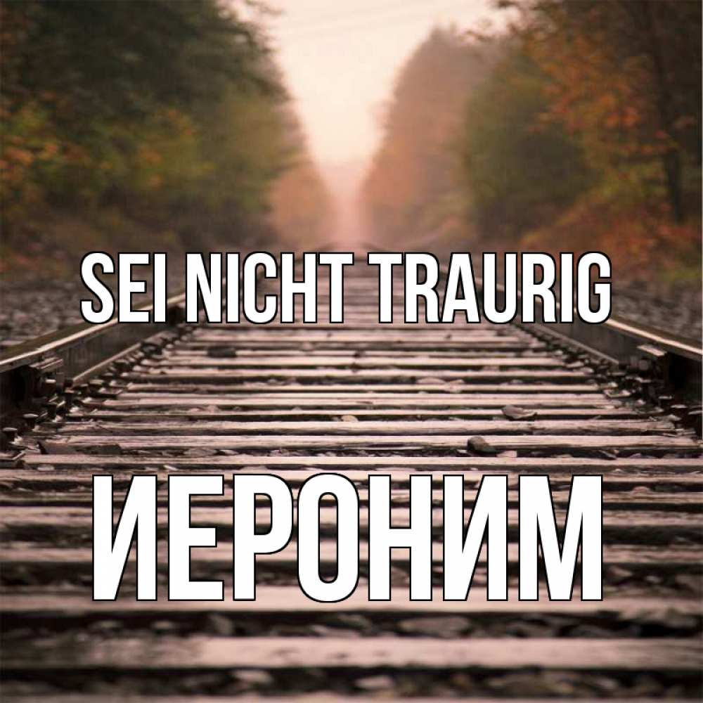 Открытка на каждый день с именем, Иероним Sei nicht traurig лес и железная дорога Прикольная открытка с пожеланием онлайн скачать бесплатно 