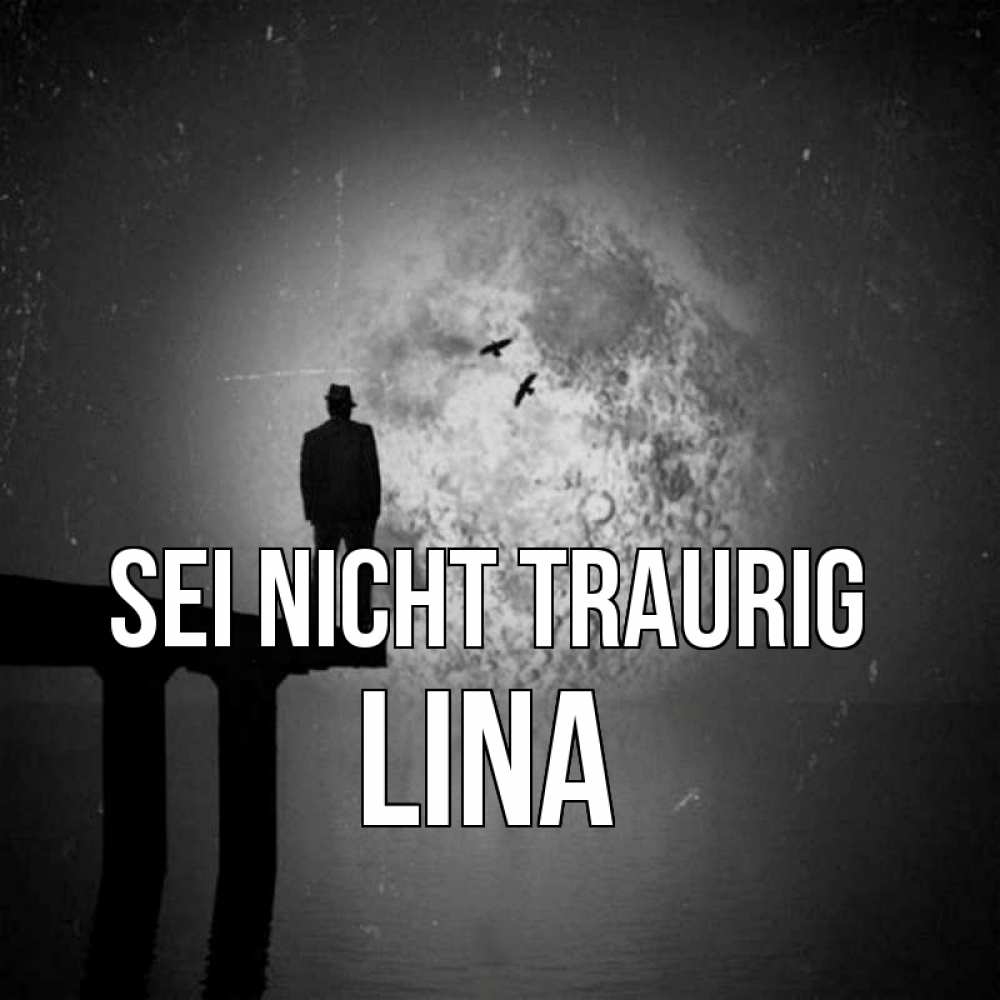 Открытка на каждый день с именем, Lina Sei nicht traurig мужчина на мосту Прикольная открытка с пожеланием онлайн скачать бесплатно 