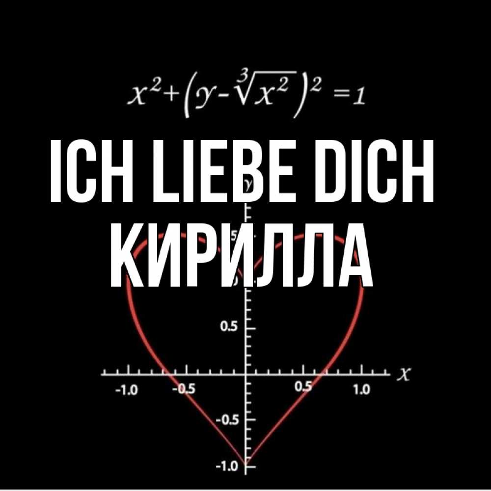 Открытка на каждый день с именем, Кирилла Ich liebe dich сердечная формула Прикольная открытка с пожеланием онлайн скачать бесплатно 