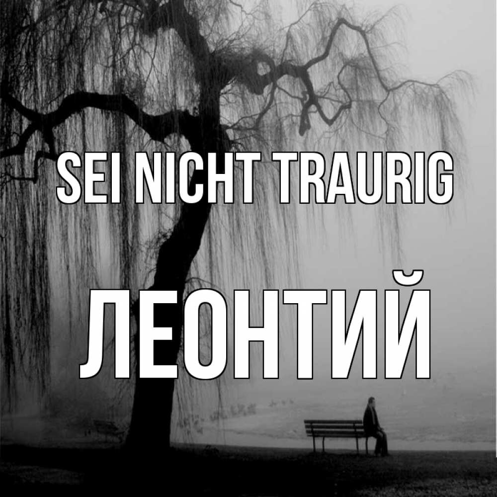 Открытка на каждый день с именем, Леонтий Sei nicht traurig висящие ветки дерева и лавочка под деревом Прикольная открытка с пожеланием онлайн скачать бесплатно 