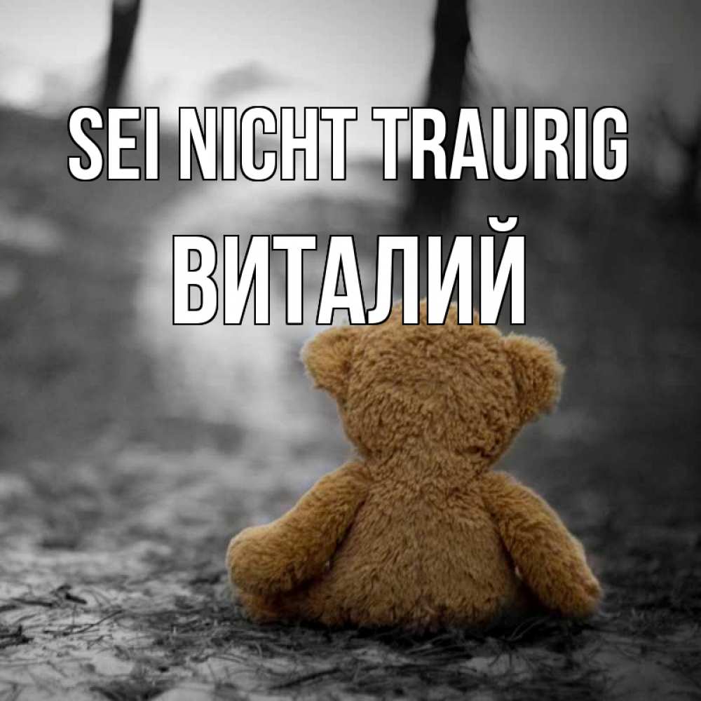 Открытка на каждый день с именем, Виталий Sei nicht traurig медведь со спин Прикольная открытка с пожеланием онлайн скачать бесплатно 