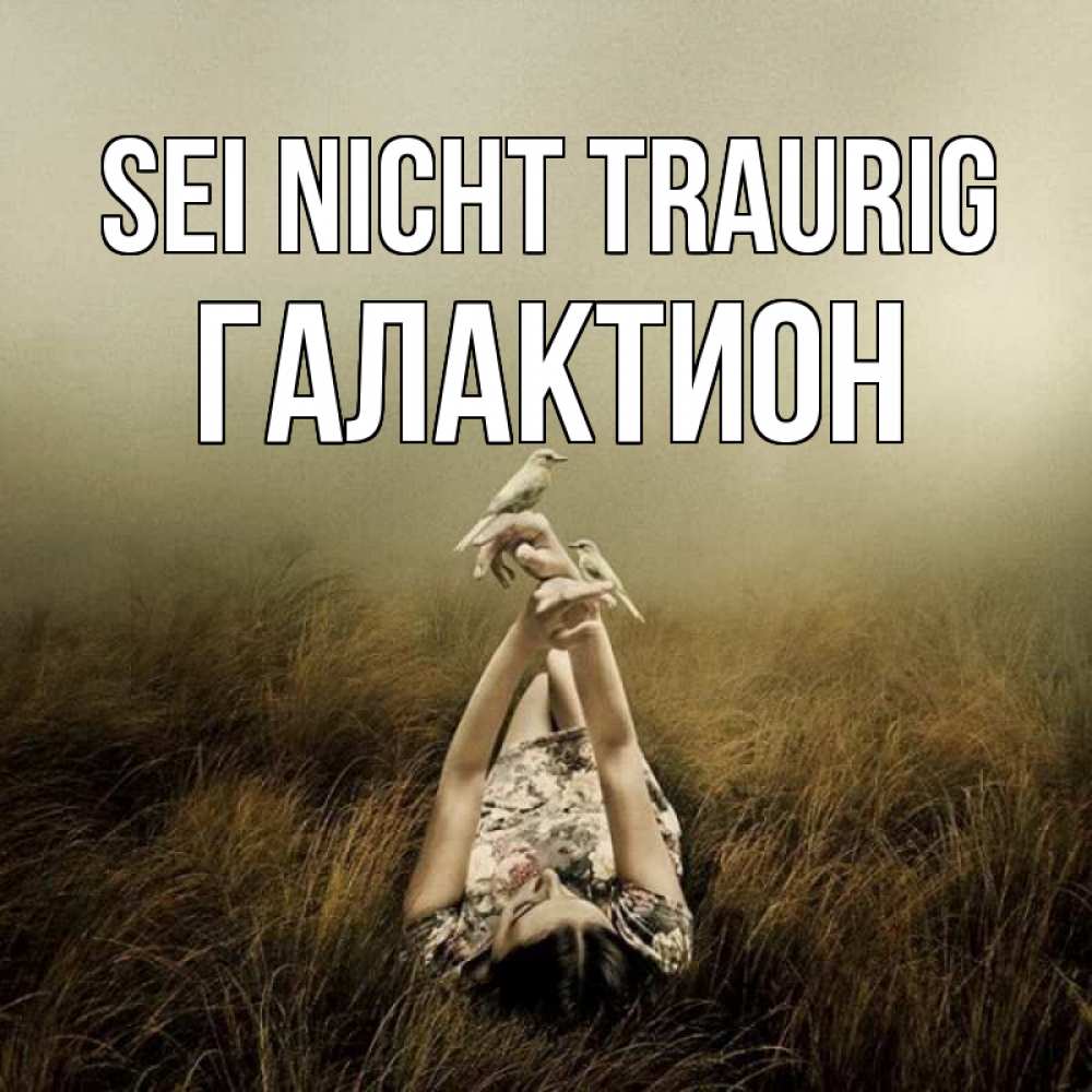 Открытка на каждый день с именем, Галактион Sei nicht traurig поле и туман Прикольная открытка с пожеланием онлайн скачать бесплатно 