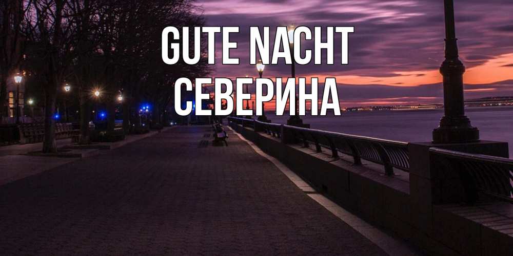 Открытка на каждый день с именем, Северина Gute Nacht фонари на фоне реки Прикольная открытка с пожеланием онлайн скачать бесплатно 