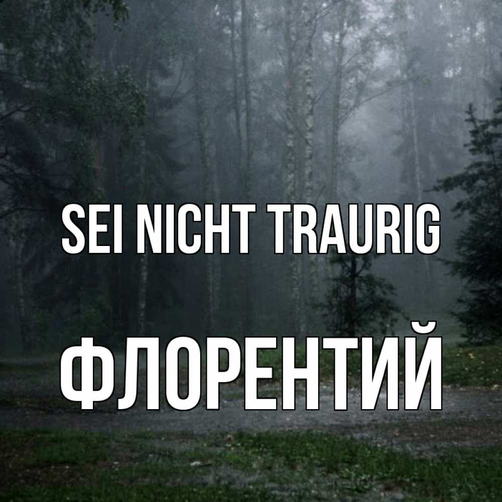 Открытка на каждый день с именем, Флорентий Sei nicht traurig осень Прикольная открытка с пожеланием онлайн скачать бесплатно 
