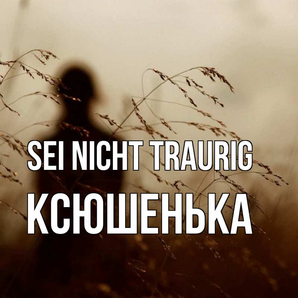 Открытка на каждый день с именем, Ксюшенька Sei nicht traurig грусть Прикольная открытка с пожеланием онлайн скачать бесплатно 