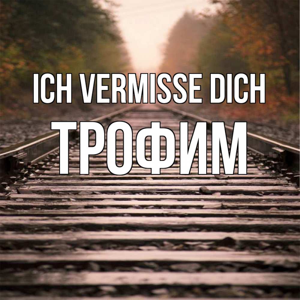 Открытка на каждый день с именем, Трофим Ich vermisse dich приезжай Прикольная открытка с пожеланием онлайн скачать бесплатно 
