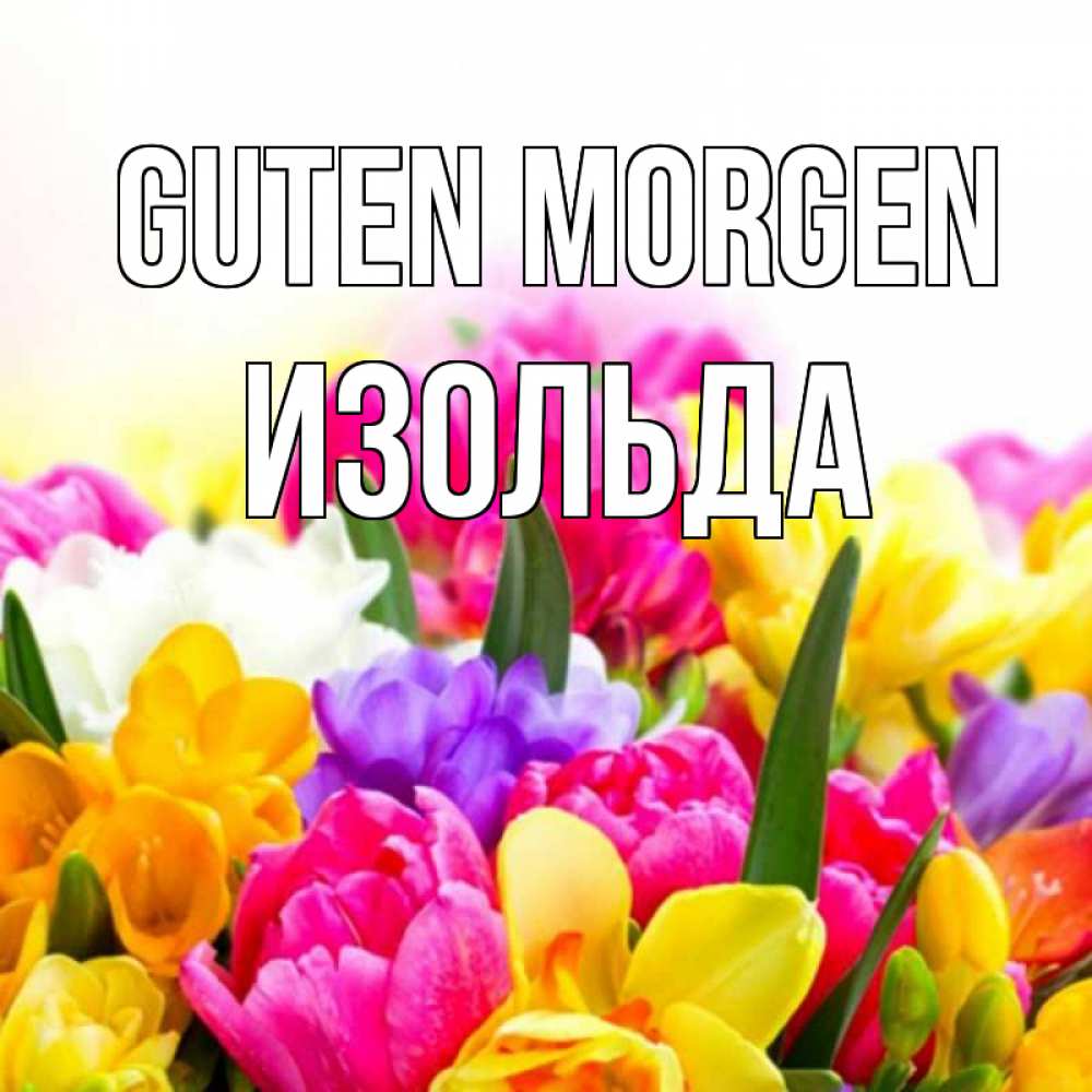 Открытка на каждый день с именем, Изольда Guten Morgen создать открытку со свое подписью Прикольная открытка с пожеланием онлайн скачать бесплатно 
