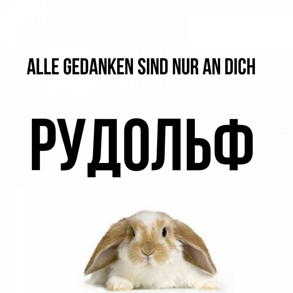 Открытка на каждый день с именем, Рудольф Alle Gedanken sind nur an dich подписать своими руками онлайн Прикольная открытка с пожеланием онлайн скачать бесплатно 
