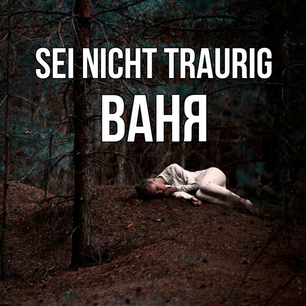Открытка на каждый день с именем, Ваня Sei nicht traurig лес Прикольная открытка с пожеланием онлайн скачать бесплатно 