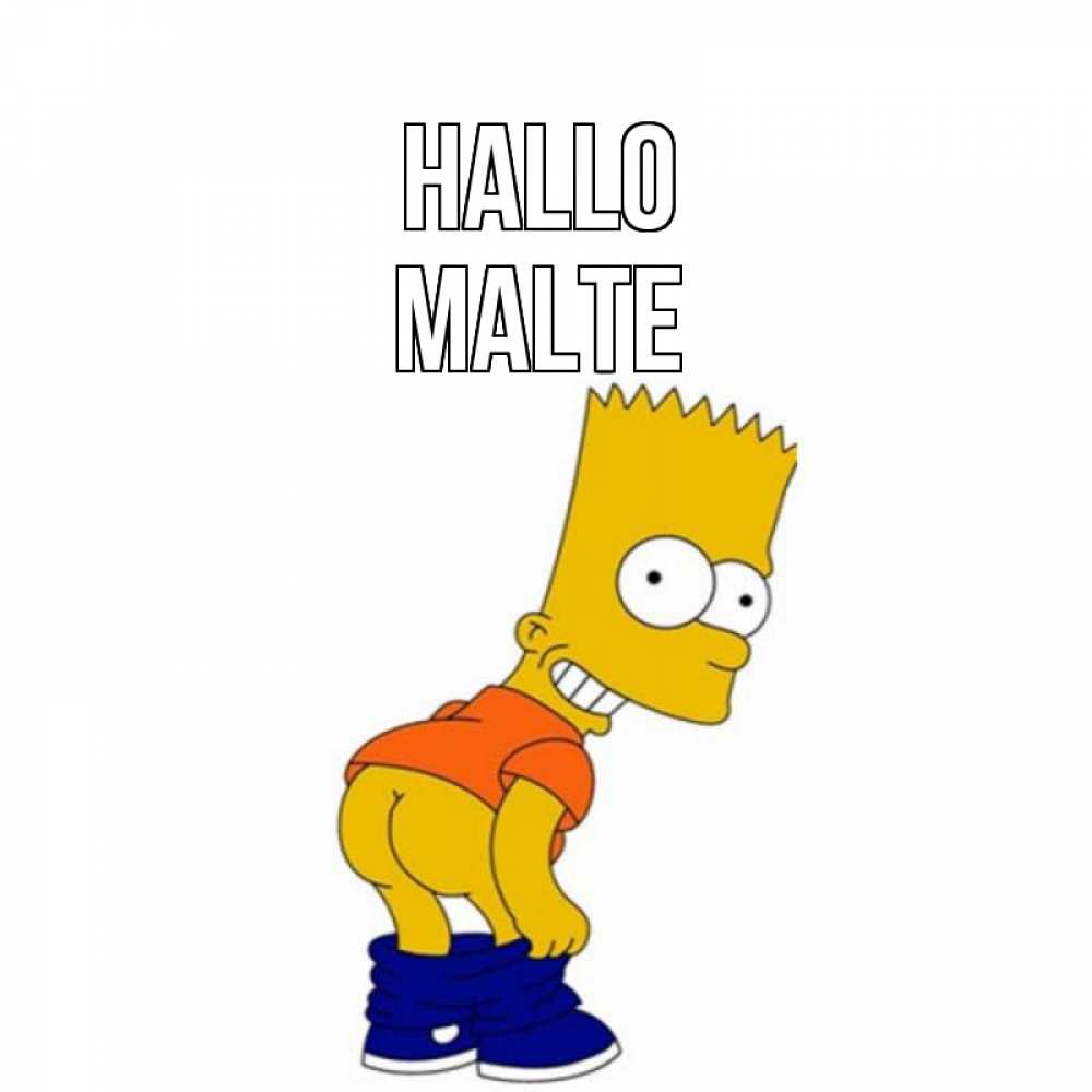 Открытка на каждый день с именем, Malte Hallo попочка Прикольная открытка с пожеланием онлайн скачать бесплатно 