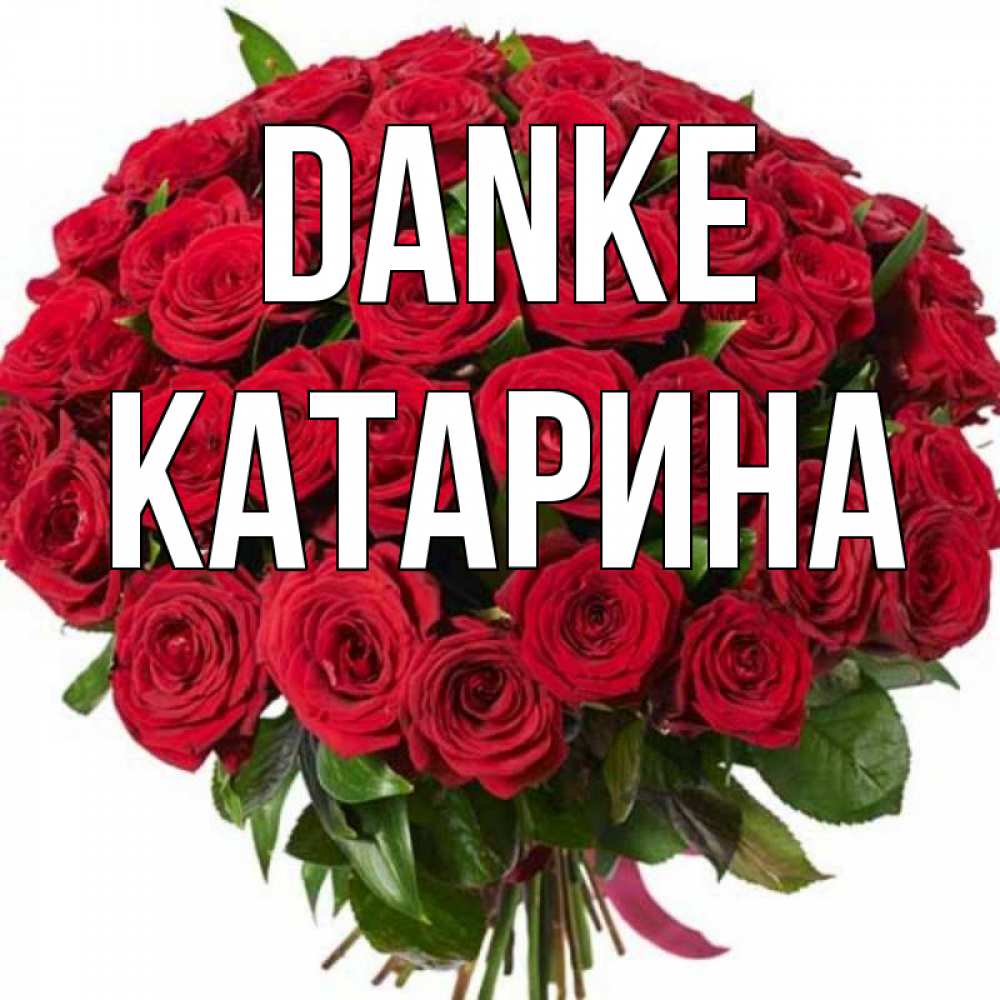 Открытка на каждый день с именем, Катарина Danke букет красных роз Прикольная открытка с пожеланием онлайн скачать бесплатно 