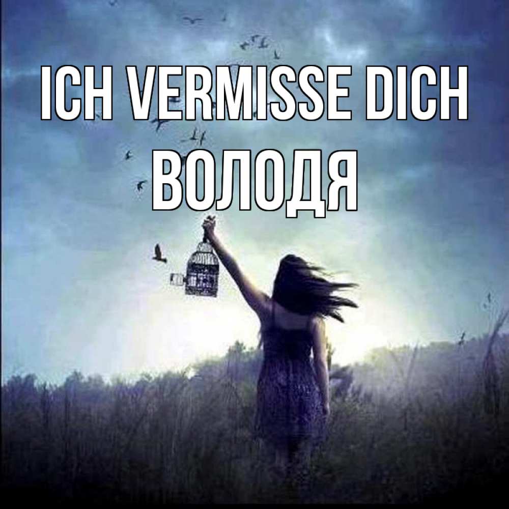 Открытка на каждый день с именем, Володя Ich vermisse dich приходи ко мне Прикольная открытка с пожеланием онлайн скачать бесплатно 