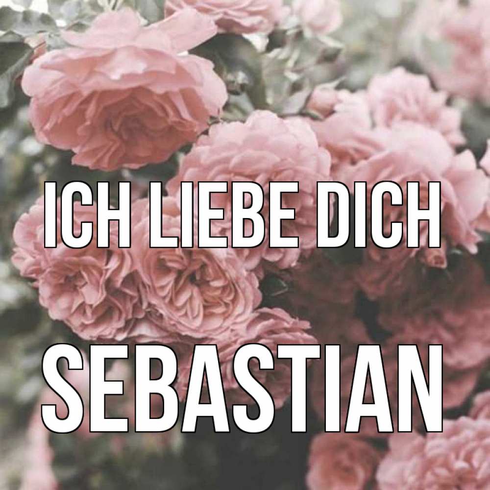 Открытка на каждый день с именем, Sebastian Ich liebe dich розы 3 Прикольная открытка с пожеланием онлайн скачать бесплатно 