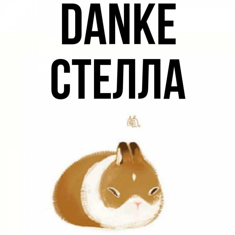 Открытка на каждый день с именем, Стелла Danke коричнево белый домашний питомец Прикольная открытка с пожеланием онлайн скачать бесплатно 