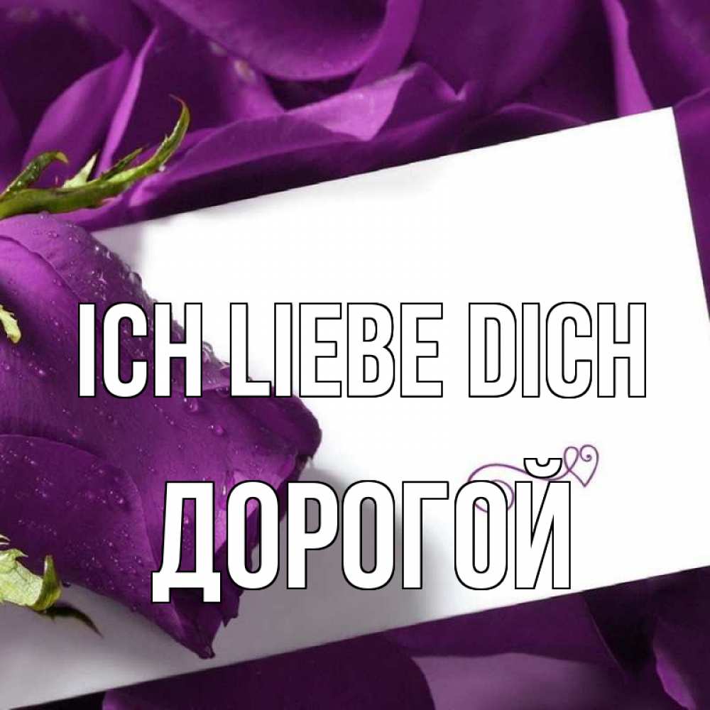 Открытка на каждый день с именем, Дорогой Ich liebe dich роза Прикольная открытка с пожеланием онлайн скачать бесплатно 