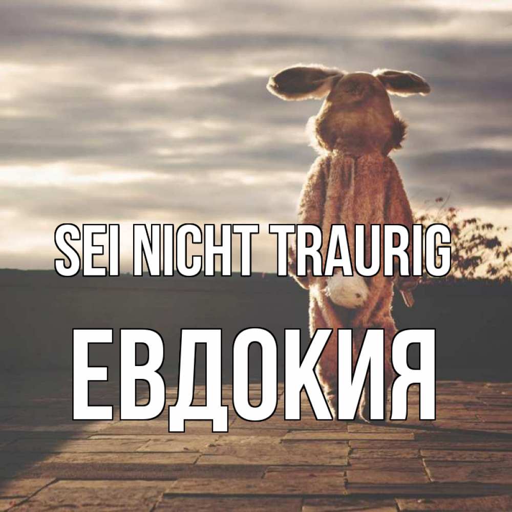 Открытка на каждый день с именем, Евдокия Sei nicht traurig со спины Прикольная открытка с пожеланием онлайн скачать бесплатно 