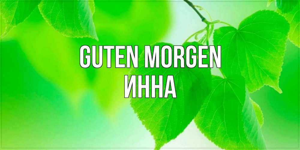 Открытка на каждый день с именем, Инна Guten Morgen доброе утро с березовыми листьями Прикольная открытка с пожеланием онлайн скачать бесплатно 